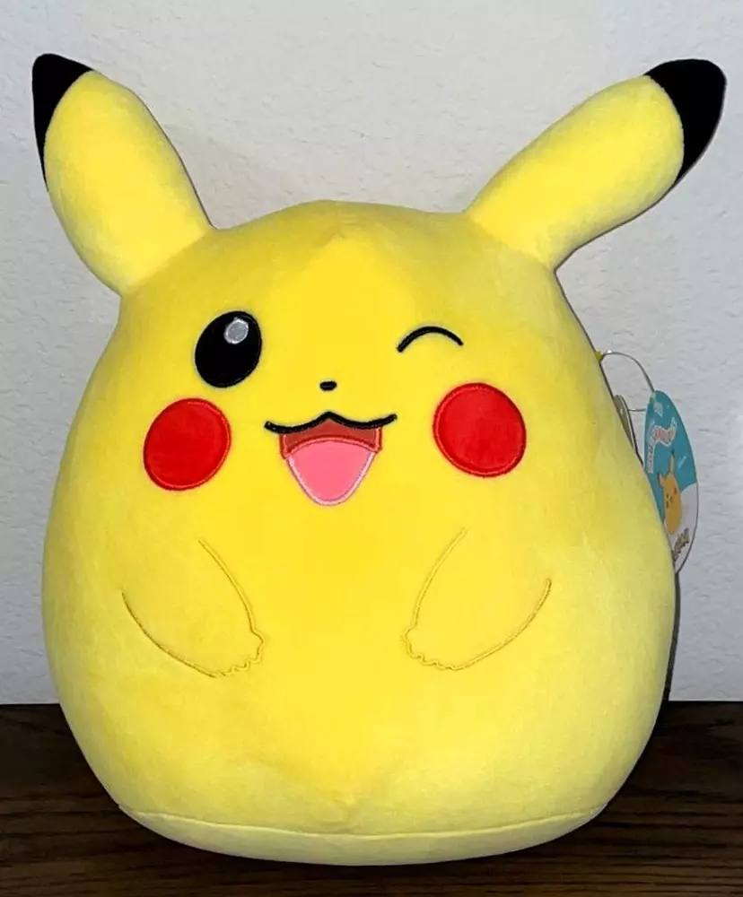 NWT Squishmallow Pokemon Winking Pikachu 12&quot;&quot; Plush Stuffed Toy - £30.46 GBP