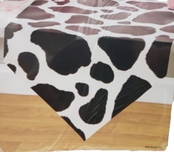 1 Thin Fabric Indoor Printed Table Runner (18&quot;x88&quot;) Black &amp; White Cow Print, Hl - £11.44 GBP