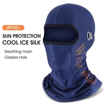 WEST BI Cool Men&#39;s Hat Summer Anti-UV Full Face Cover Motorcycle Balaclava Ice S - £111.65 GBP