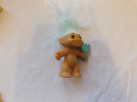 Russ Berrie &amp; Co Hair Troll Doll &quot;Friends are Forever&quot; Aqua Hair and Sign - £10.45 GBP