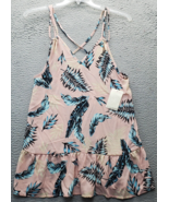 Miken Swim Cover Up Womens Small Multi Leaf Print Drop Waist Spaghetti S... - $23.21