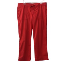 Lauren Ralph Lauren Capri Pants Womens 14 Red Drawstring Waist Cotton - £31.46 GBP
