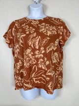 Sonoma Womens Size XXL Orange Tropical Floral Cotton T-shirt Short Sleeve - £9.00 GBP