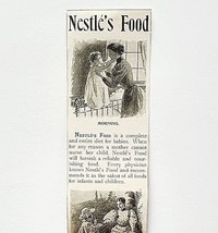 1895 Nestle&#39;s Food Tuberculosis Victorian Ephemera Advertisement 14.5 x 2.5 - $19.99