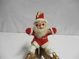 Vintage Napco Flocked Santa Claus Christmas ornament 4 1/2&#39;&#39; Tall - £38.94 GBP
