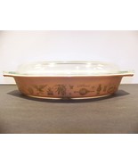 Pyrex Early American 1 1/2 qt Divided Casserole Dish &amp; Lid w/ Cat - $24.61 CAD