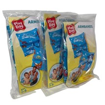 Inflatable Swimming Armband Floaties Ages 3 To 6 Blue Sea Life Design Lot Of 3 - £6.21 GBP