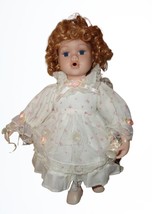 Vintage Bubble Blowing Porcelain Doll Girl With Wand &amp; Bubbles 15 Inch Boxed - £25.75 GBP