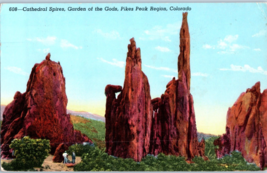 Cathedral Spires Garden of the Gods Pikes Peak Colorado Postcard Posted 1958 - £11.63 GBP