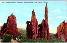 Cathedral Spires Garden of the Gods Pikes Peak Colorado Postcard Posted 1958 - £11.12 GBP