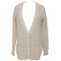 CHLOE Cardigan Sweater Long Sleeve Beige Knit Buttons Pockets Sz XS 2011... - £219.23 GBP