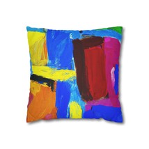 Decorative Throw Pillow Covers With Zipper - Set Of 2, Blue Red Yellow Multicolo - £29.98 GBP
