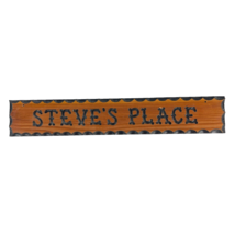 Steves Place Vtg Routered Wooden Sign 20 x 3 Plaque Man Cave Garage Bar Office - £26.57 GBP