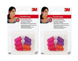 3M 92050H4-DC 32 dB Multicolor Disposable Earplugs for Hearing Protection 2 Pack - £9.82 GBP