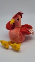 Ty Beanie Baby Strut the Rooster Chicken 1996 New W/ Tag Protector #BB7 - £9.27 GBP