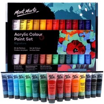 Acrylic Paint Set 24 Colours 36Ml, Perfect For Canvas, Wood, Fabric, Leather, Ca - £33.85 GBP