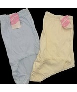 Vtg Cotillion Panties Size 7 Lot of 2 Cotton Lace Briefs Yellow Blue Gra... - $24.58
