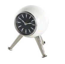 Litton Lane  Silver Metal Orb Clock Retro Nautical Tripod Legs NEW IN BOX  - $22.24 CAD