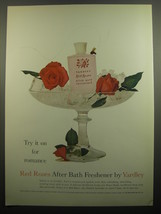 1960 Yardley Red Roses After Bath Freshener Ad - Try it on for romance - $14.99