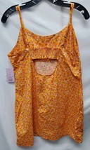  Women's Size XL Orange & Floral Print Mid Thigh Bodycon Sun Dress Fable Wild image 3