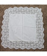 Vintage Handmade Dresser Doily 24x24 Inch LARGE Beige - €10,29 EUR