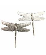 EleganceWithFlair -2- LARGE SIZE Antique Silver Tone Brass jewelry metal... - $8.00