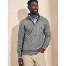 FAHERTY Mens Medium Epic Quilted Fleece Pullover Carbon Melange Long Sle... - £89.32 GBP