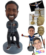 Personalized Bobblehead Nice looking male sitting on a computer chair wi... - $103.00