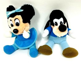 Disney Baby Goofy &amp; Minnie Mouse 7&quot; Plush Vintage Stuffed Animals - £6.96 GBP