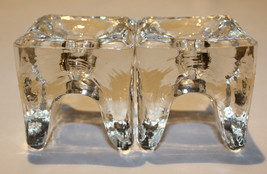 Juhava Ri-Jalka Set of 2 Clear Glass Napkin Candle Holder Timo Sarpaneva... - £25.61 GBP