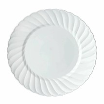 Chambury Casa 12 ct White Swirl Plastic 6&quot; Dessert Cake Plates - £3.47 GBP