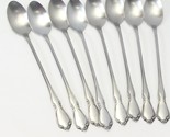 Oneidacraft Chateau Iced Tea Spoons 7 5/8&quot; SATIN Lot of 8 - £35.61 GBP