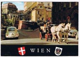 Austria Postcard Vienna Horse Drawn Cab Moelkerbastei University - $2.96