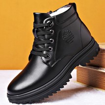 Winter New Genuine Leather Men&#39;s Boots Natural Warm Ankle Boots Working Men Foot - £61.01 GBP