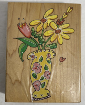 Stampa Rosa 50-111 Festival Bouquet Flowers In Vase Daisy Tulip Rubber Stamp - £5.59 GBP