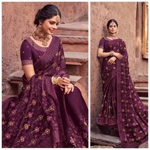 Premium Organza Silk Saree, Designer Blouse Work, Cocktail Partywear Sar... - £96.24 GBP