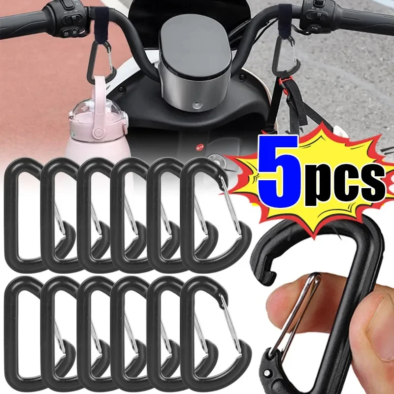 1/3/5pcs D Shape Plastic Carabiner D-Ring Key Chain Spring Hook Backpack Molle - £6.95 GBP+