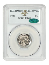 1937 5C PCGS/CAC PR68 ex: D.L. Hansen - $10,185.00