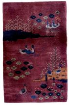 Handmade antique Art Deco Chinese rug 4.1&#39; x 6.5&#39; (125cm x 198cm) 1920s - £2,555.65 GBP