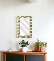 Ivory and Black Quatrefoil Bone Inlay Framed Wall Mirror | 16&quot;x24&quot; - $613.84