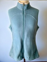 Eddie Bauer solid blue polartec classic fleece vest zip front pockets Large - £18.19 GBP