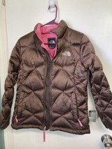 The North Face Nuptse 550 Goose Down Puffer Jacket Brown L girls/ Womens... - $50.00