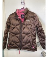 The North Face Nuptse 550 Goose Down Puffer Jacket Brown L girls/ Womens... - £39.74 GBP