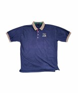 Vintage Antigua 1997 RYDER CUP VALDERRAMA COURSE Stripe Collar Blue Polo... - $32.55 CAD