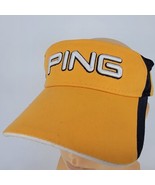 PING Golf Visor Cap Yellow Black White Letters Adjustable Adult 100% Cotton - £12.63 GBP