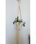 MACRAME PLANT HANGERS 2 PIECES IVORY ROPING KNOTTED HANGING PLANT ALL DE... - $11.83