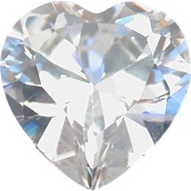 White Heart Faceted Cubic Zirconia CZ Gem Stone 8mm - £5.33 GBP