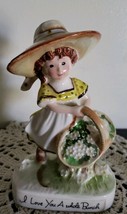 American Greetings ~ 1972 ~ &quot;I Love You a Bunch&quot; ~ Ceramic ~ Girl Figurine - $22.44