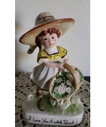 American Greetings ~ 1972 ~ &quot;I Love You a Bunch&quot; ~ Ceramic ~ Girl Figurine - $426.51 MXN