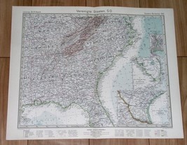 1932 Original Vintage Map Of Florida South North Carolina Virginia Georgia - £15.76 GBP